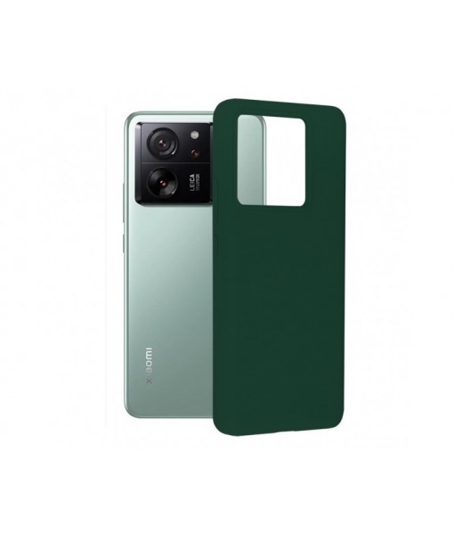 Husa Xiaomi 13T / 13T Pro, Silicon Catifelat cu Interior Microfibra, Verde